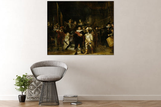 Akoestisch schilderij De Nachtwacht – Rembrandt van Rijn, geluiddempende wandkunst