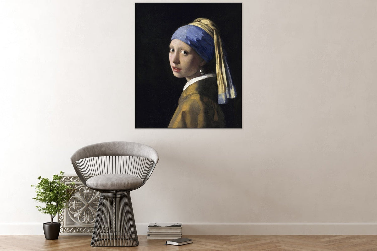 Akoestisch schilderij Meisje met de parel – Johannes Vermeer, geluiddempende wandkunst