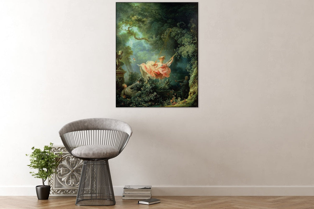 Akoestisch schilderij De schommel – Jean-Honoré Fragonard, geluiddempende wandkunst