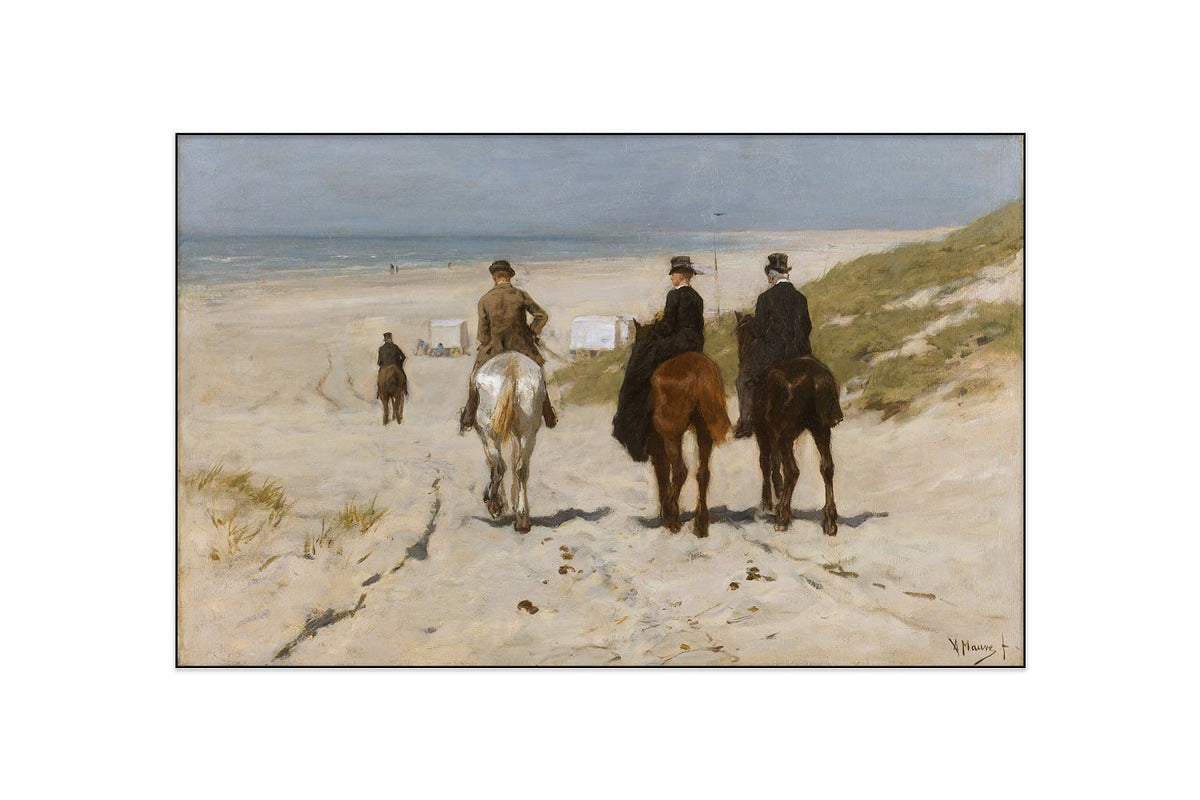 Akoestisch schilderij Morgenrit langs het strand – Anton Mauve, geluiddempende wandkunst