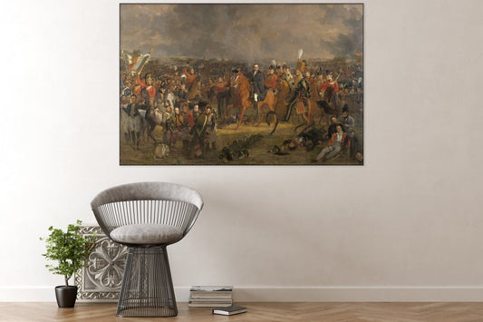 Akoestisch schilderij De slag bij Waterloo – Jan Willem Pieneman, geluiddempende wandkunst