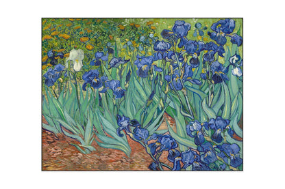 Akoestisch schilderij Irissen – Vincent van Gogh, geluiddempende wandkunst