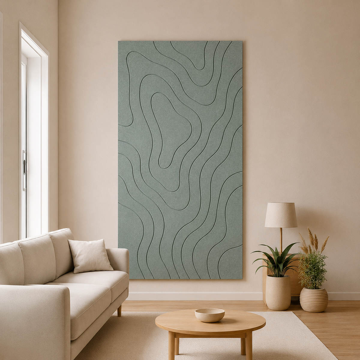Topografische kaart wanddecoratie | 3D hoogtekaart van akoestisch vilt