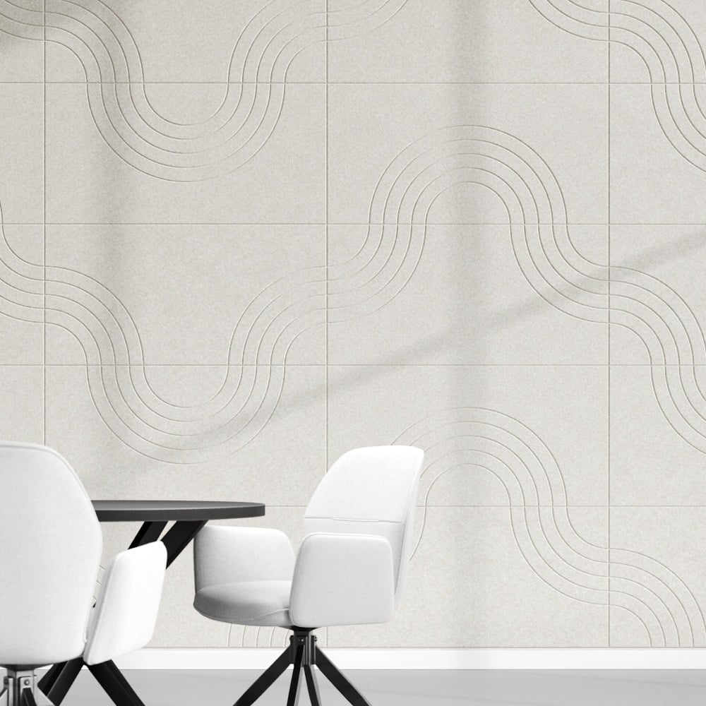 Akoestische wandtegels Curvy – geluiddempend vilt met ronde vormen