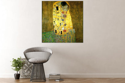 Akoestisch schilderij De kus – Gustav Klimt, geluiddempende wandkunst